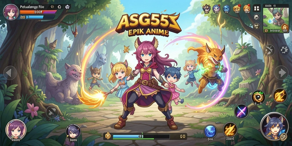 Tampilan menarik dari gameplay epik ASG55 di dunia anime.