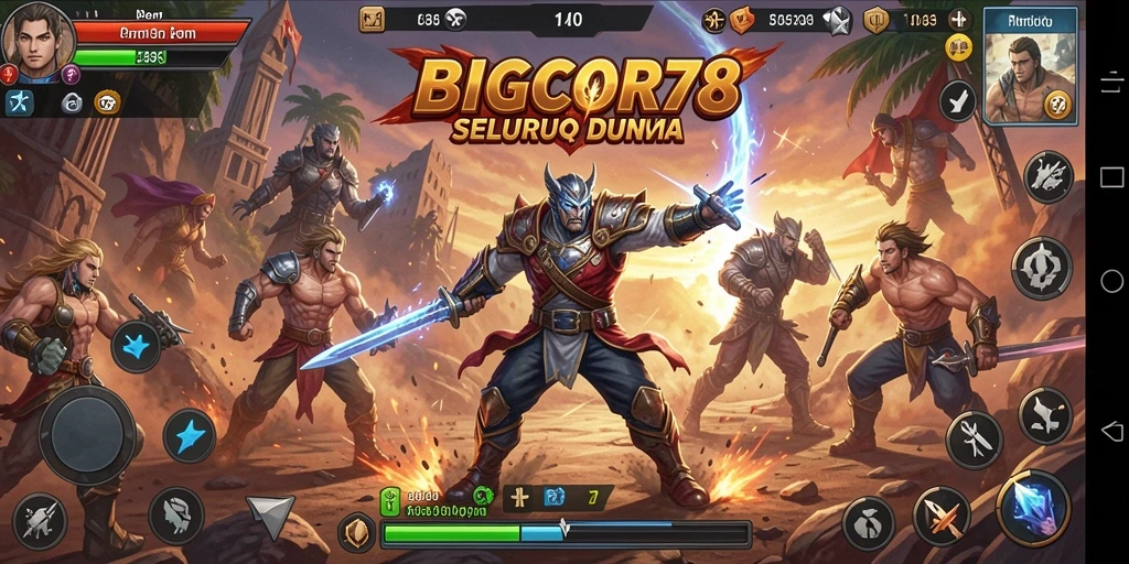 Tampilan utama gameplay BIGCOR78 dengan aksi pertarungan yang seru.