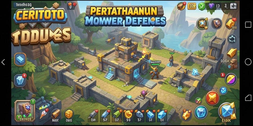 Tampilan gameplay menara pertahanan yang seru di CERITOTO.