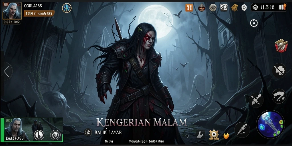 Screenshot gameplay CORLA188 menampilkan suasana menegangkan dan mencekam.
