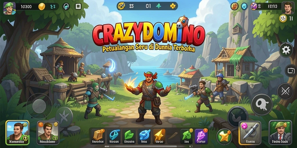 Tangkapan layar utama gameplay Open World dari CRAZYDOMINO.