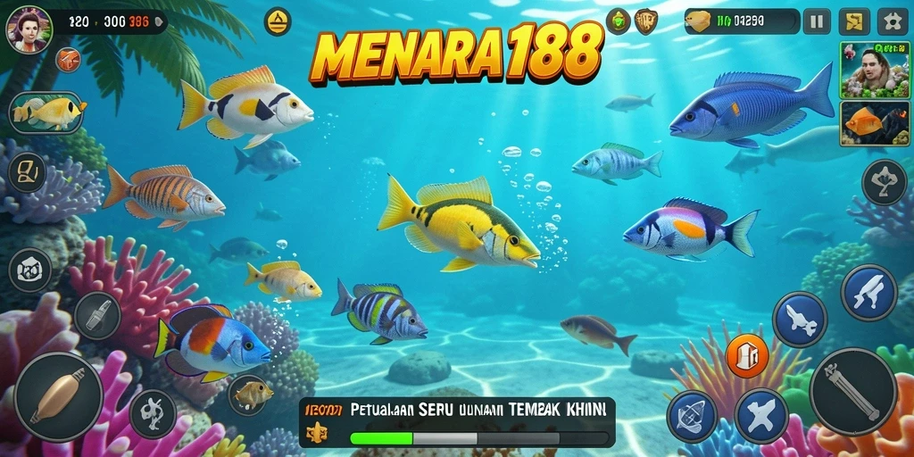 Screenshot gameplay MENARA188 menampilkan aksi menembak ikan yang seru.