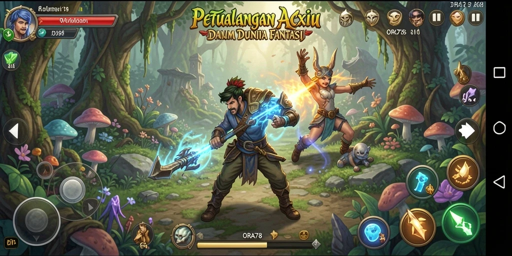 Tampilan gameplay ORA78 dengan aksi bertempur menegangkan.