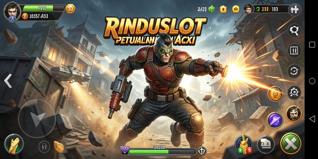 Tampilan gameplay aksi RINDUSLOT yang mendebarkan.