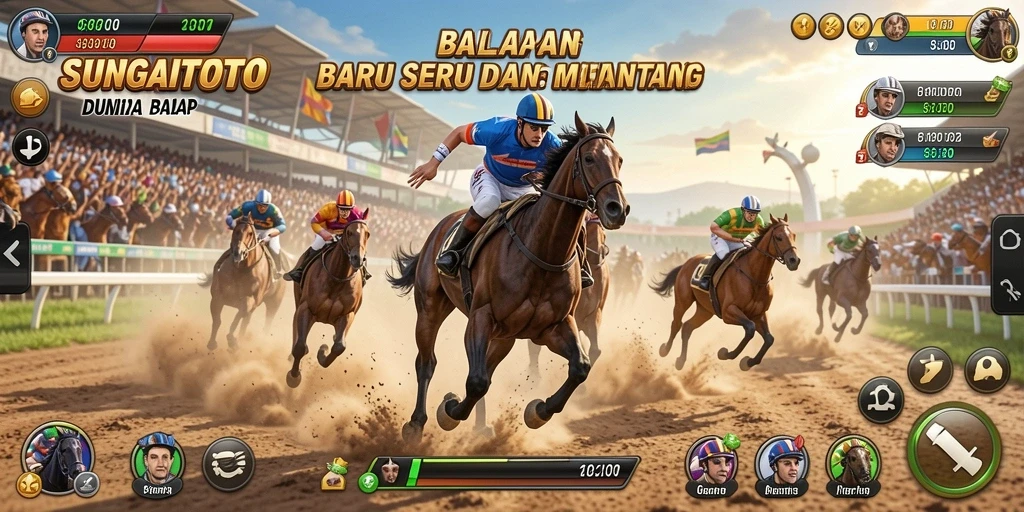 Screenshot menunjukkan intensitas balapan dalam SUNGAITOTO.