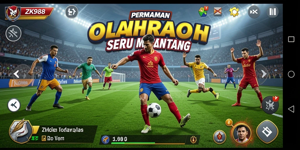 Tampilan gameplay menarik dalam ZK988 yang menampilkan aksi olahraga.